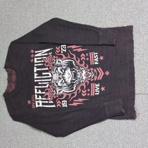 Affliction Reversible Thermal Size Medium In Dark Purple Tiger/Native Headdress